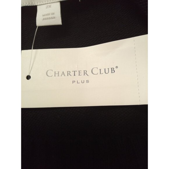 NWT Charter Club Women's Black Crewneck Sweater Size 2X - Picture 7 of 10
